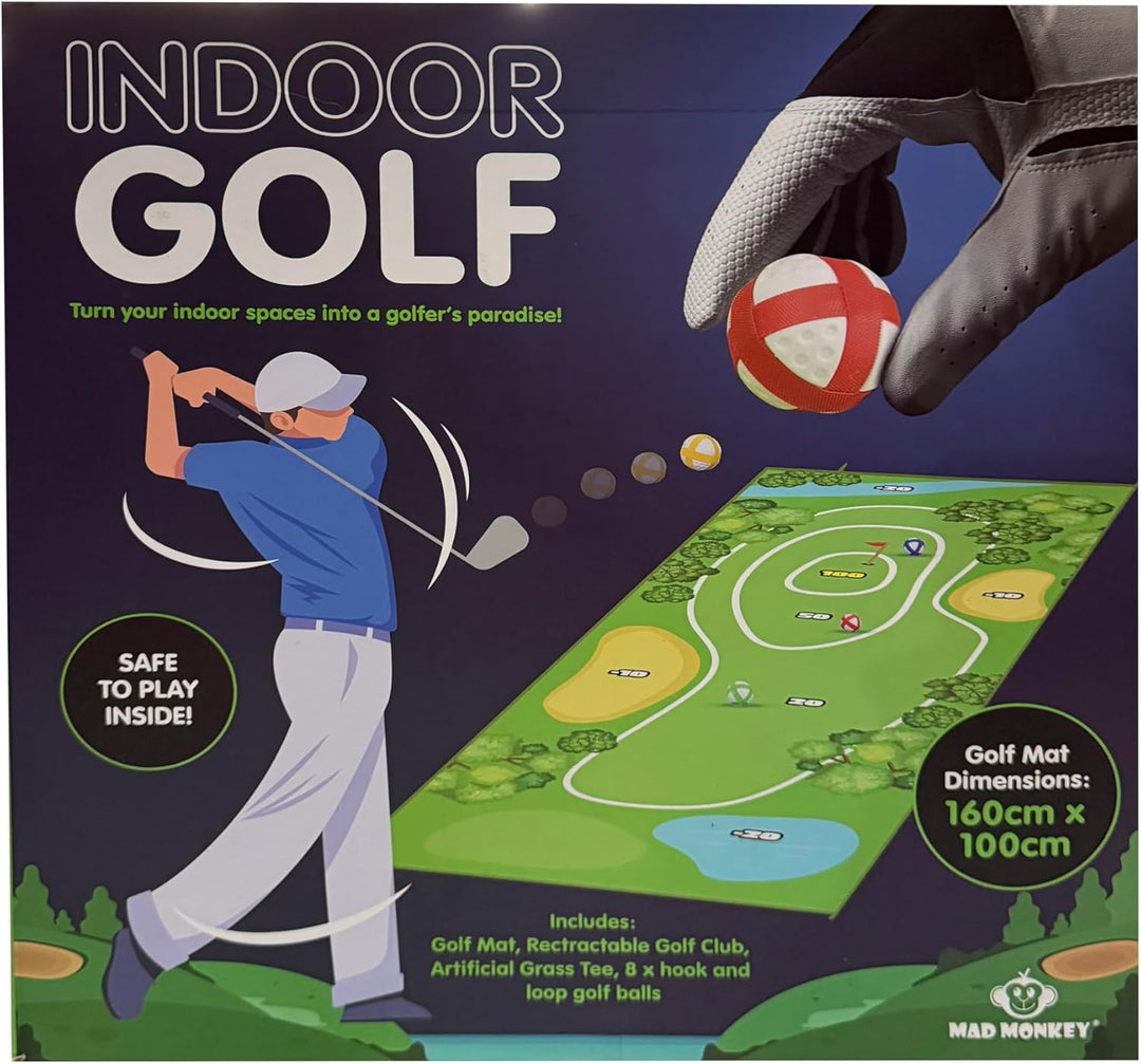 Golf Abschlag Matte Minigolf Für Zuhause - Mini Golf Set Indoor - 160x100 cm Golf Teppich - Inkl. 8