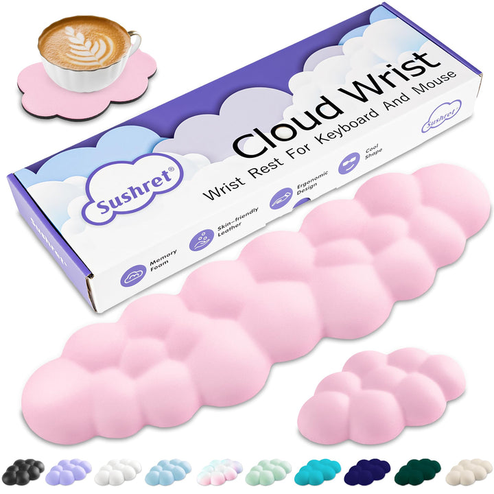 Wolke Handballenauflage Tastatur, Ergonomisches Wolke Handauflage Tastatur Mit PU Leder Memory Schau