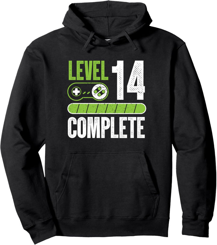 14. Geburtstag Geschenk Junge Mädchen Gamer Zocker Level 14 Pullover Hoodie