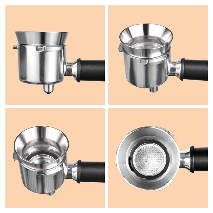 MATOW Espresso-Dosiertrichter aus Edelstahl, kompatibel mit 51 mm Siebträgern 51mm, 51mm