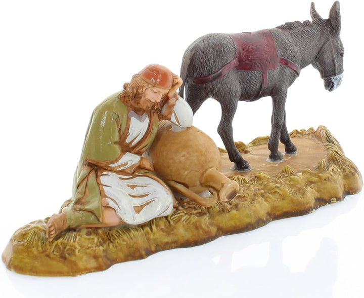 Moranduzzo Ruhender Alter Hirte mit Esel – Maximale Höhe 5,6 cm – Massstab 1:20 – Standard 10 – Hand