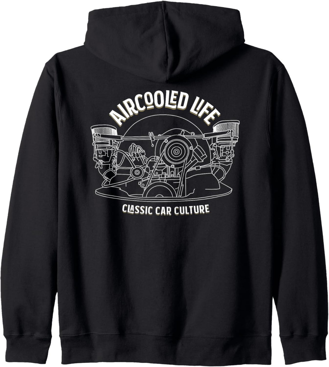 Luftgekühlte Lebensdauer Oldtimermotor vdub (Rückseite) Kapuzenjacke