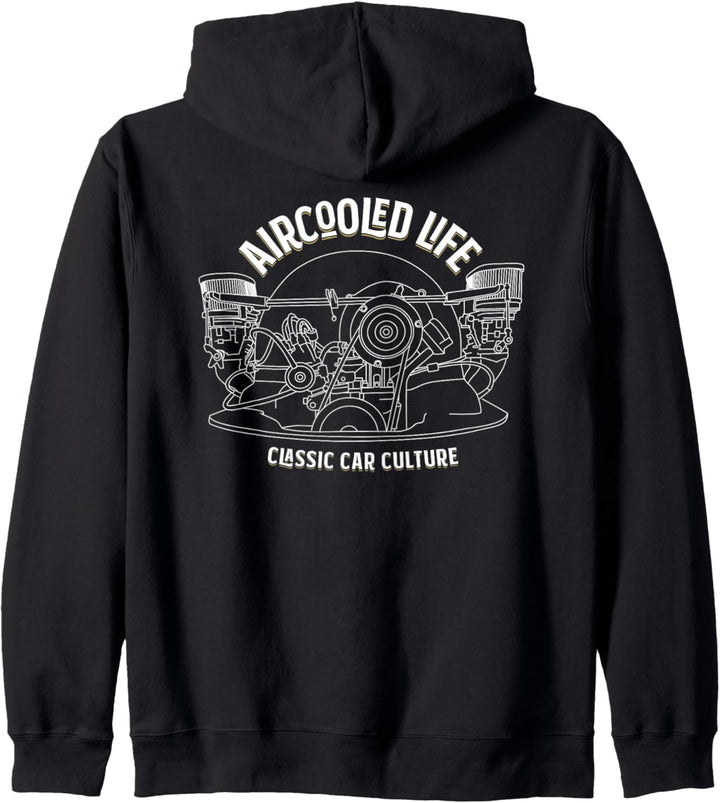Luftgekühlte Lebensdauer Oldtimermotor vdub (Rückseite) Kapuzenjacke