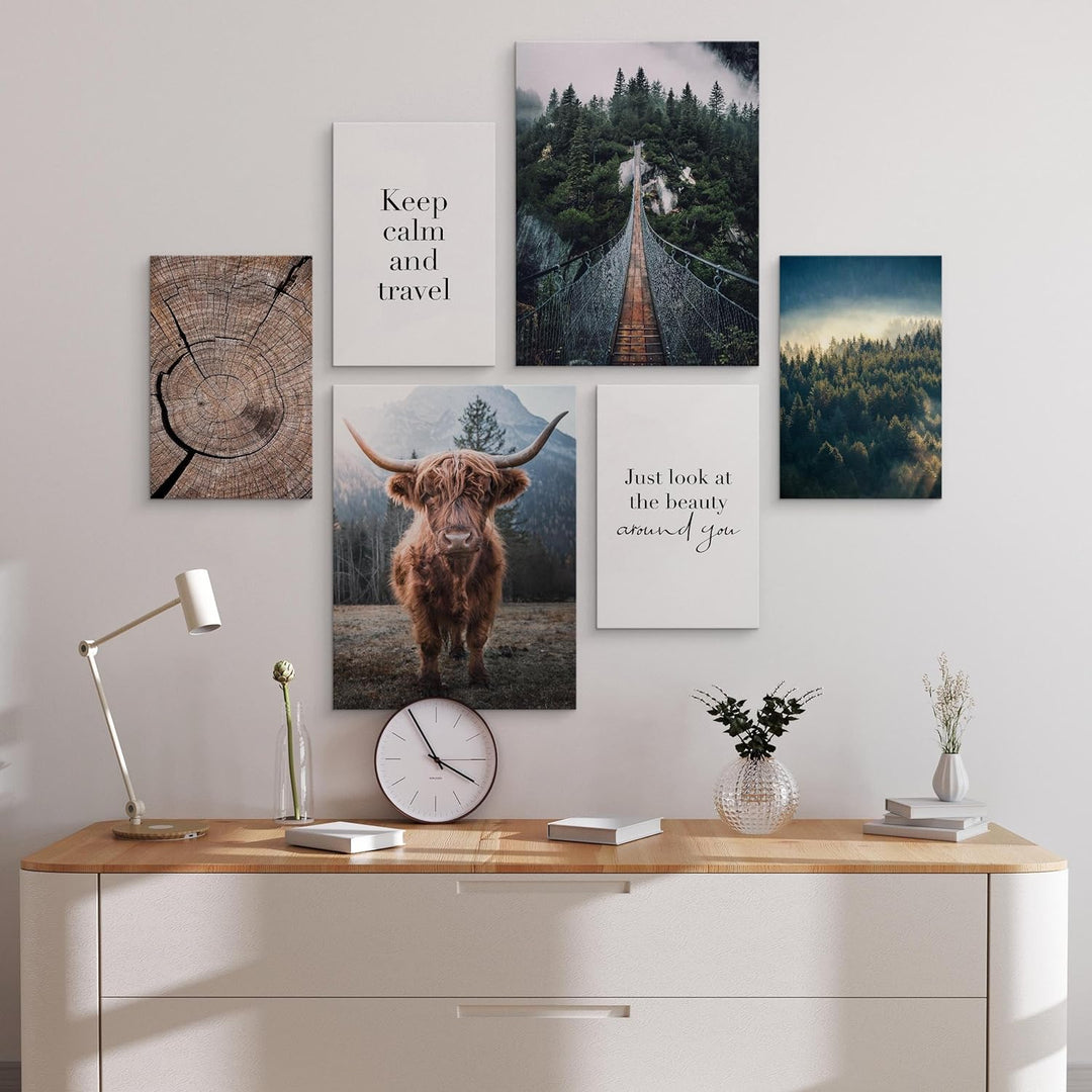 Muralo - Wandbilder Set - Leinwand Bilder Set Aufhängefertig - Bilder für Wohnzimmer Schlafzimmer -