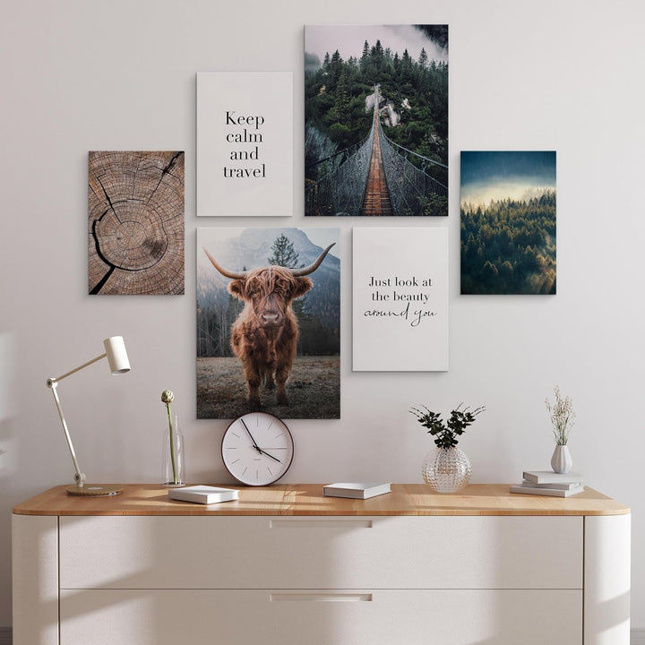 Muralo - Wandbilder Set - Leinwand Bilder Set Aufhängefertig - Bilder für Wohnzimmer Schlafzimmer -