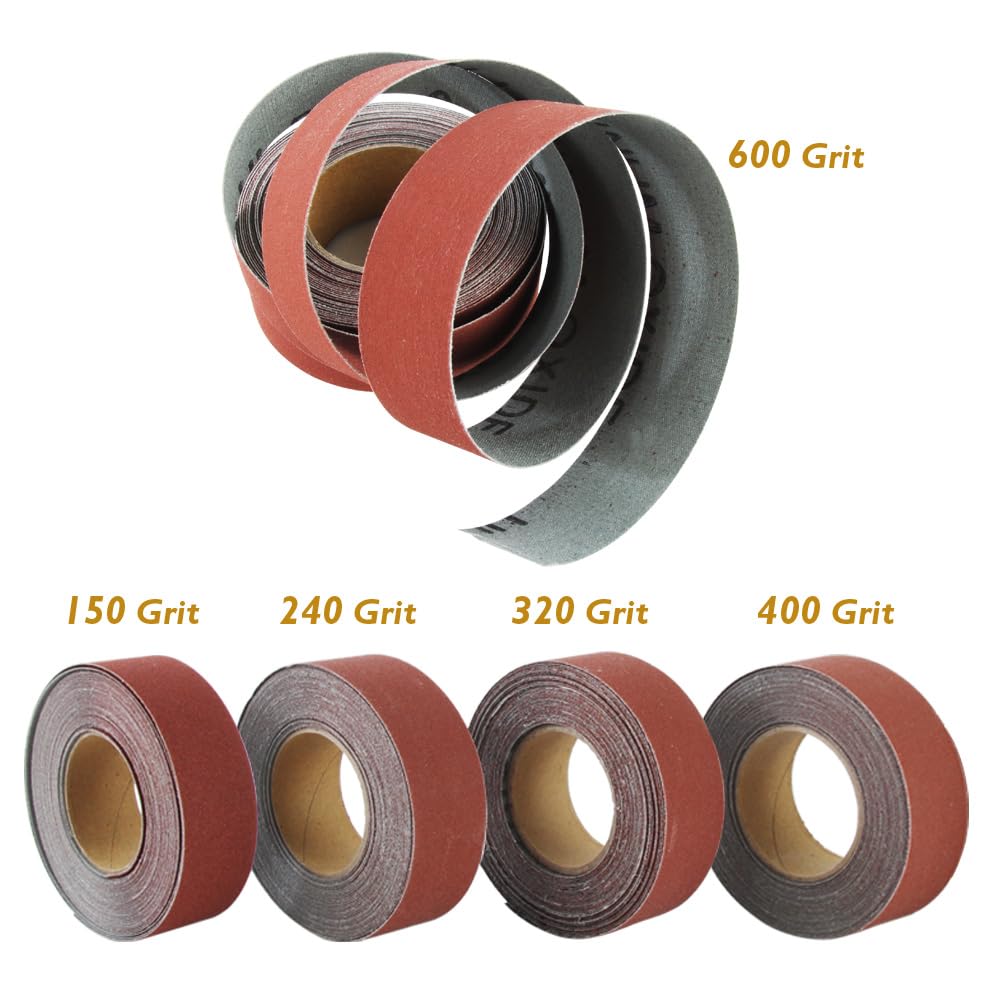O'skool Schleifpapier Rolle Set mit Spender,Schmirgeltuchrolle für Möbelreparatur,Metall Holzverarbe