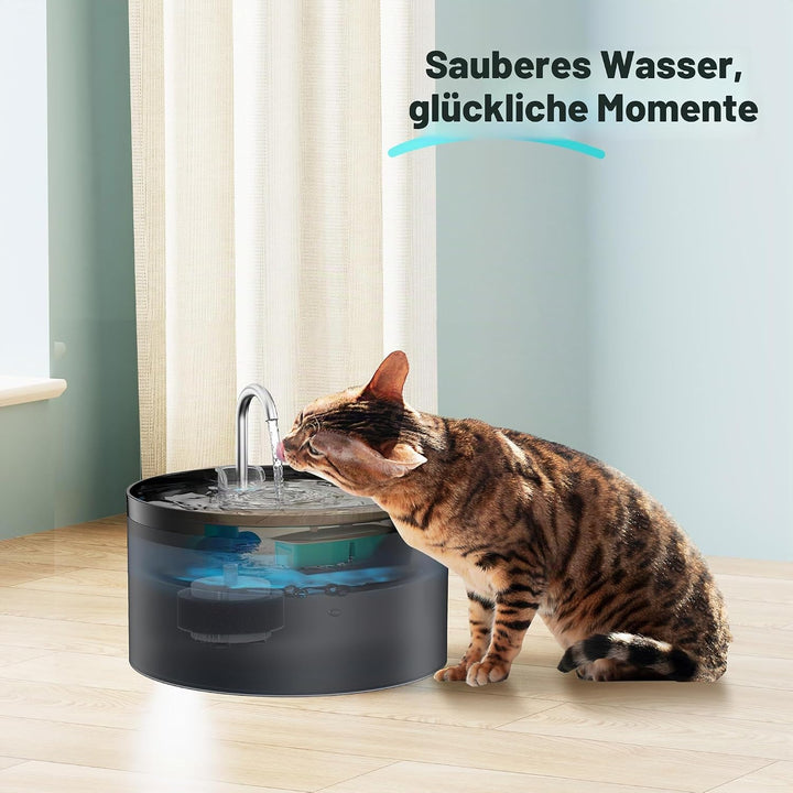 BEMOONY Katzenbrunnen-Filter, 6 Kohlefilter + 6 Schwämme, Multi-Filtration, für 3.2L Trinkbrunnen fü