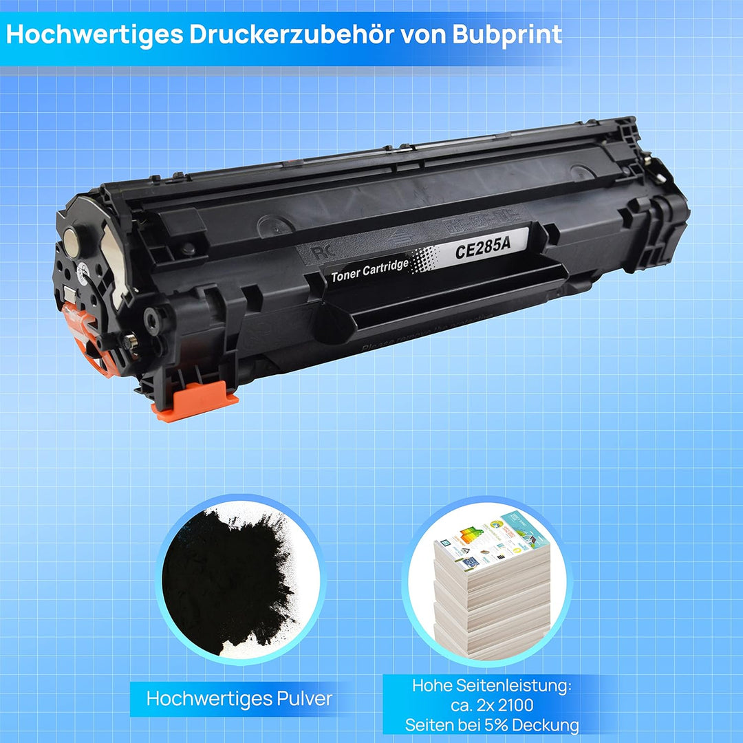 Bubprint 2 Tonerkartuschen kompatibel als Ersatz für HP 85A CE285A für Laserjet Pro P1102 P1102W P11