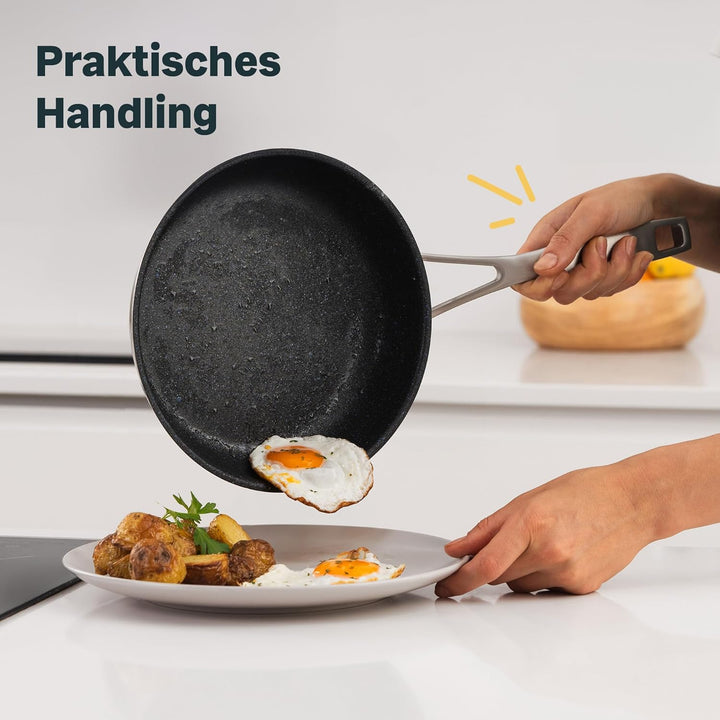 SILBERTHAL Bratpfanne Induktion 20 cm - Beschichtete Pfanne - Edelstahl - Für alle Herdarten und Ofe