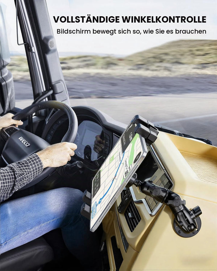 OHLPRO Heavy Duty Tablet Halterung LKW Dashboard - Bohrfuss Halter für iPad &amp; Tablets (5-17 Zoll), P