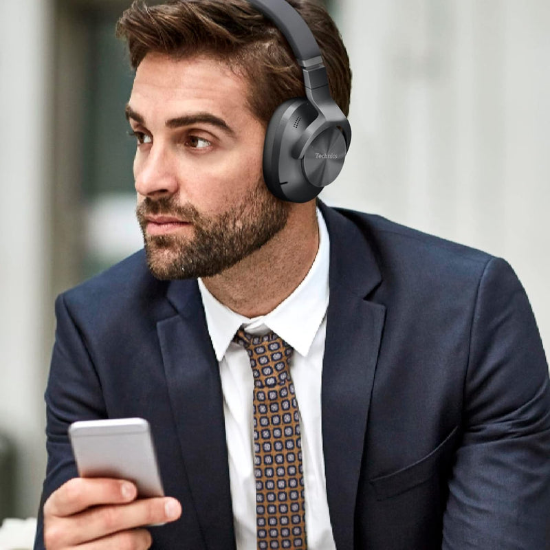 Technics EAH-A800E-K Bluetooth Kopfhörer, Over-Ear mit Noise Cancelling und Mikrofon, ergonomisches