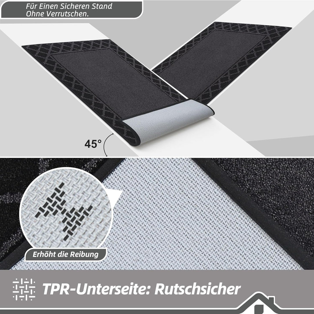 BEQHAUSE Fussabtreter Innen, 50 * 80 cm Fussmatte, Schmutzfangmatte Waschbar, TPR rutschfest Fussabt