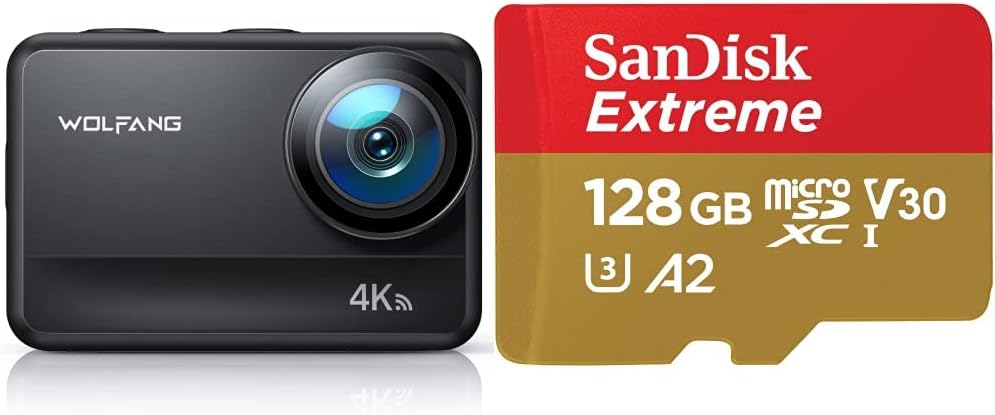 WOLFANG GA400 Action Cam 4K 60FPS Unterwasserkamera WiFi 8M Wasserdicht ohne Gehäuse 3.0 EIS Bildsta