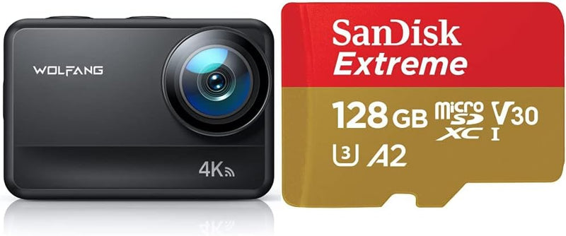WOLFANG GA400 Action Cam 4K 60FPS Unterwasserkamera WiFi 8M Wasserdicht ohne Gehäuse 3.0 EIS Bildsta