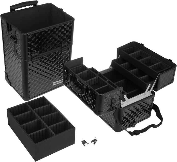 anndora 2 Rad Beauty Trolley 60 Liter Salontrolley Friseurkoffer komplett schwarz Dk: Komplett Schwa
