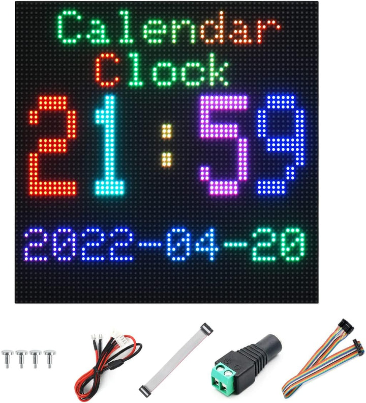 Waveshare RGB Full-Color LED Matrix Panel 3mm Pitch 64×64 Pixels 4096 Individual RGB LEDs Adjustable