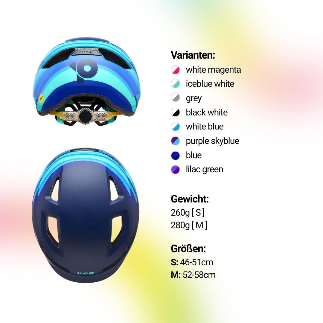 KED Pop MIPS Kinder Fahrrad Helm blau 2023 S | 48-52cm, S | 48-52cm