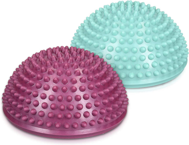 Navaris Balance-Igel Fitness Halbkugel mit Noppen - 2X Balance Igel Set - Sport Kissen für Balancetr