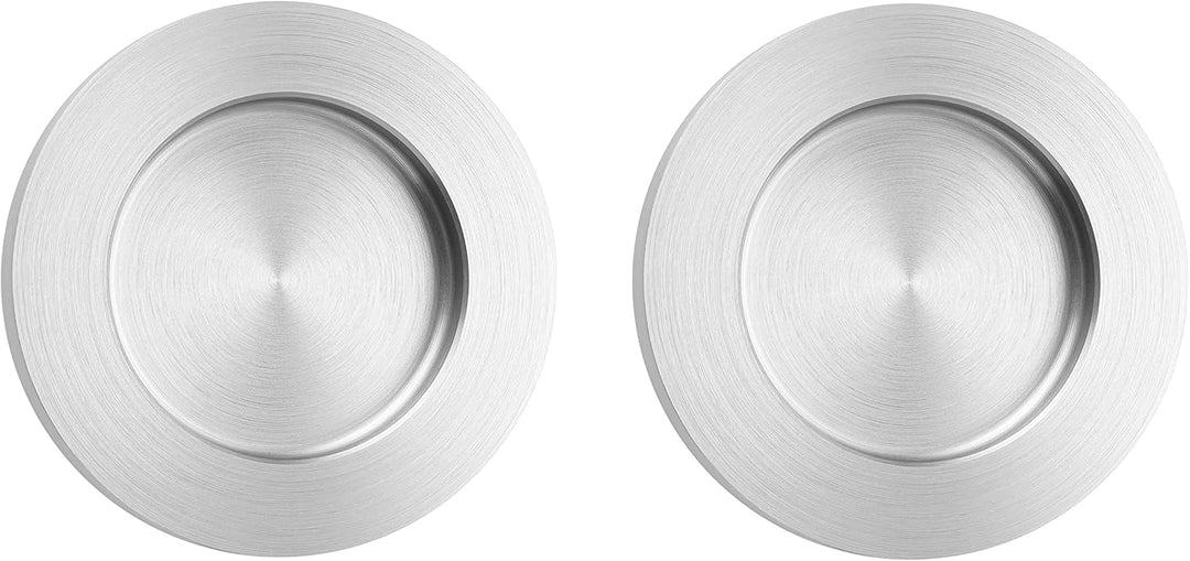 ck-tuerbeschlaege Griffmuschel zum Aufkleben Edelstahloptik rund 70 x 8 mm 1 Paar Höhe 8 mm, Höhe 8
