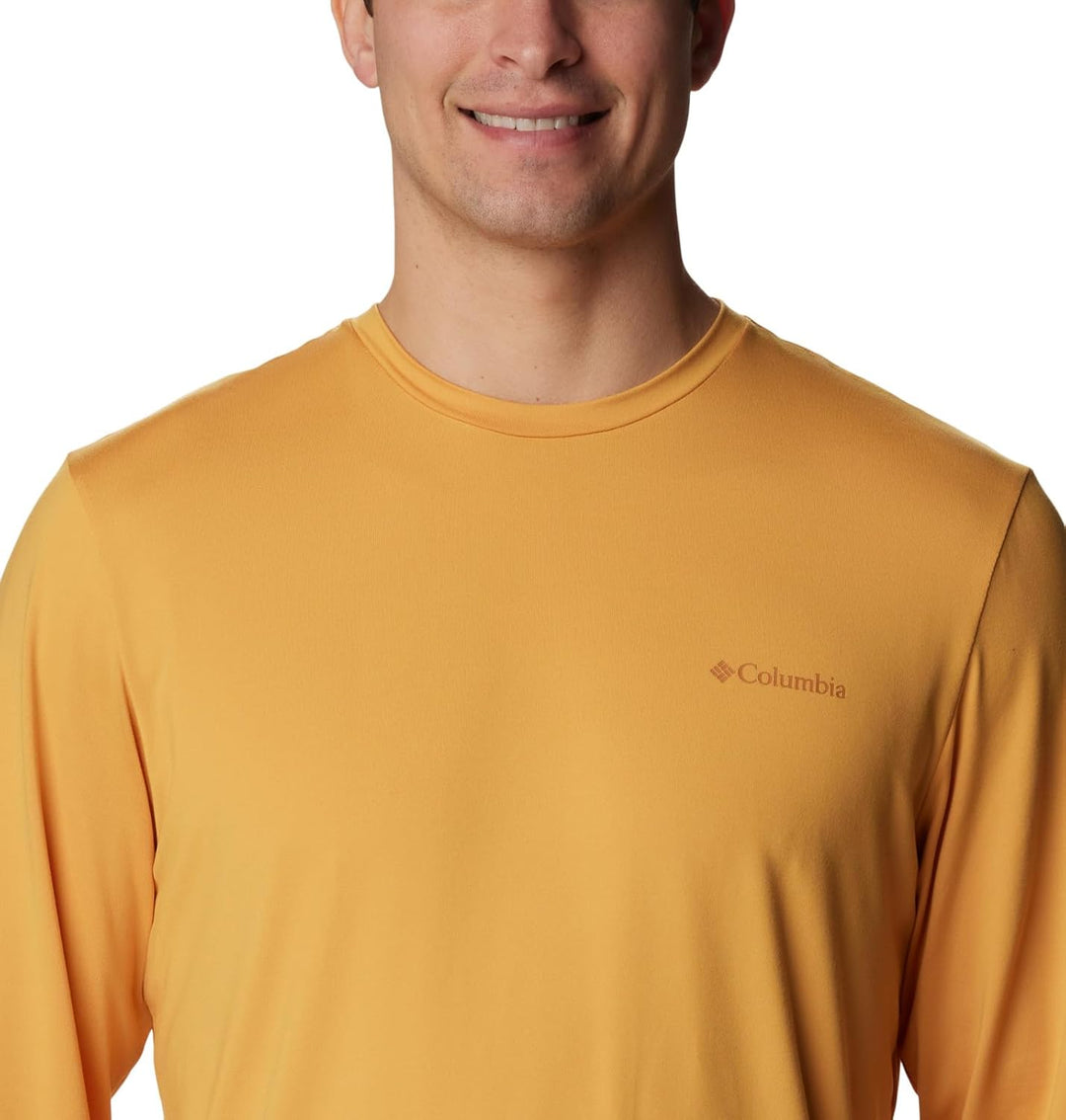 Columbia Herren Tech Trail Graphic T-Shirt mit Aufdruck Raw Honig/Markenschatten-ärmel XL Lang, Raw