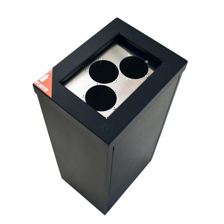 PROREGAL Wertstoffsammler RecycloFlex 60 | 60 Liter, HxBxT 70,5x26,3x34,3cm | Aluminium | Schwarz, S