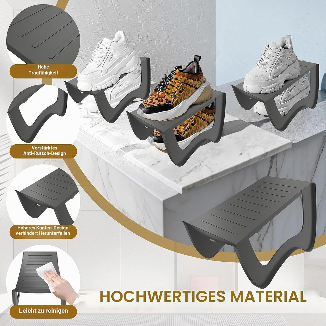 AufuN 20 Stück rutschfest Schuhstapler Schuhschlitze PP Anti-rutsch Schuhhalter Schuhregale Platzspa