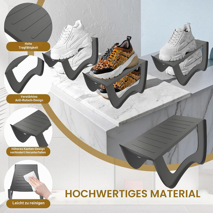 AufuN 10 Stück rutschfest Schuhstapler Schuhschlitze PP Anti-rutsch Schuhhalter Schuhregale Platzspa