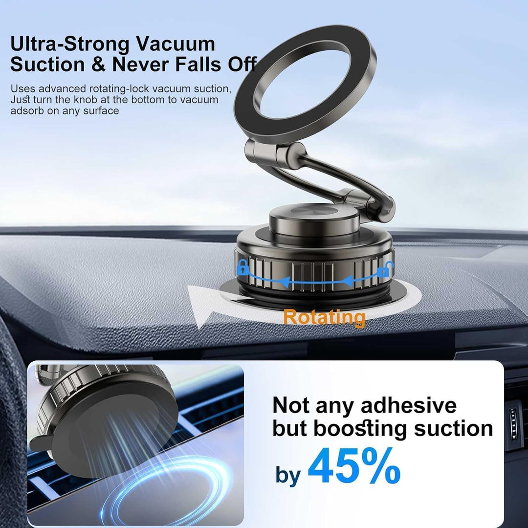Kairiyard Upgraded Vakuum Magnetischer Handyhalterung Auto für Magsafe Autohalterung,360° drehbare V