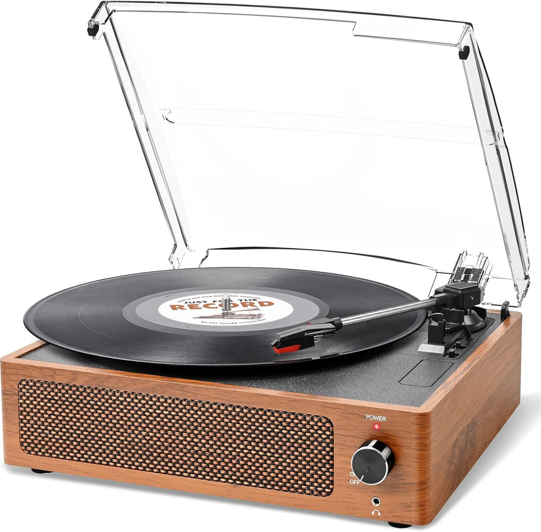 Trynnay Plattenspieler mit Lautsprecher Schallplattenspieler Wireless LP Phonograph mit Eingebauten