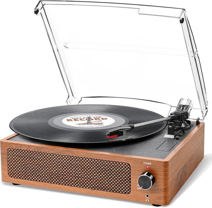 Trynnay Plattenspieler mit Lautsprecher Schallplattenspieler Wireless LP Phonograph mit Eingebauten