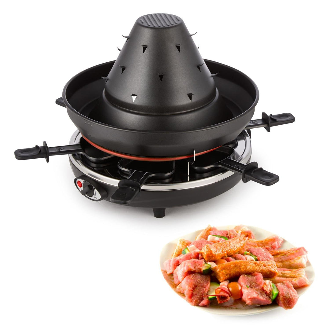 Klarstein Taste Volcano - Raclette, Tischgrill, Elektrogrill, Tartarenhut, 1500 Watt, stufenlos rege