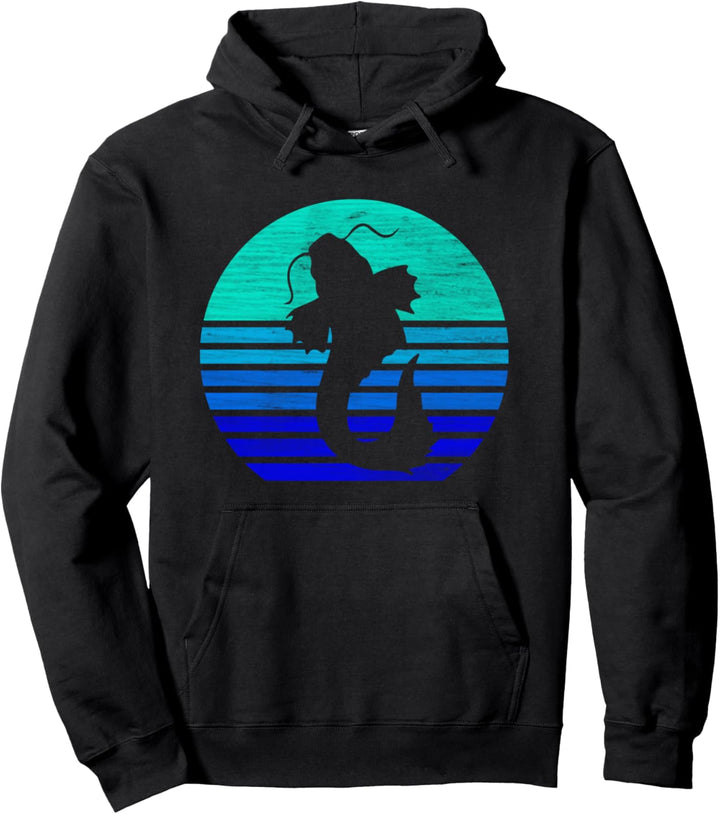 Retro Koi Karpfen Silhouette Pullover Hoodie