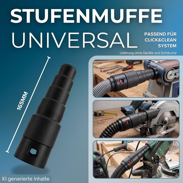 2x Stufen Muffe passend für Bosch GAS Click and Clean Schlauch Adapter