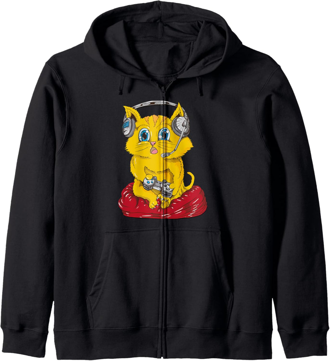 Zocker Katze Gaming Gamer E Sport Spruch Games Geschenk Kapuzenjacke