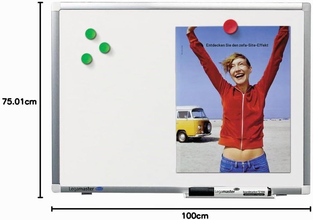 Legamaster 7-101048 Whiteboard Premium Plus, e3-Emaille, 100 x 75 cm, 100 x 75 cm