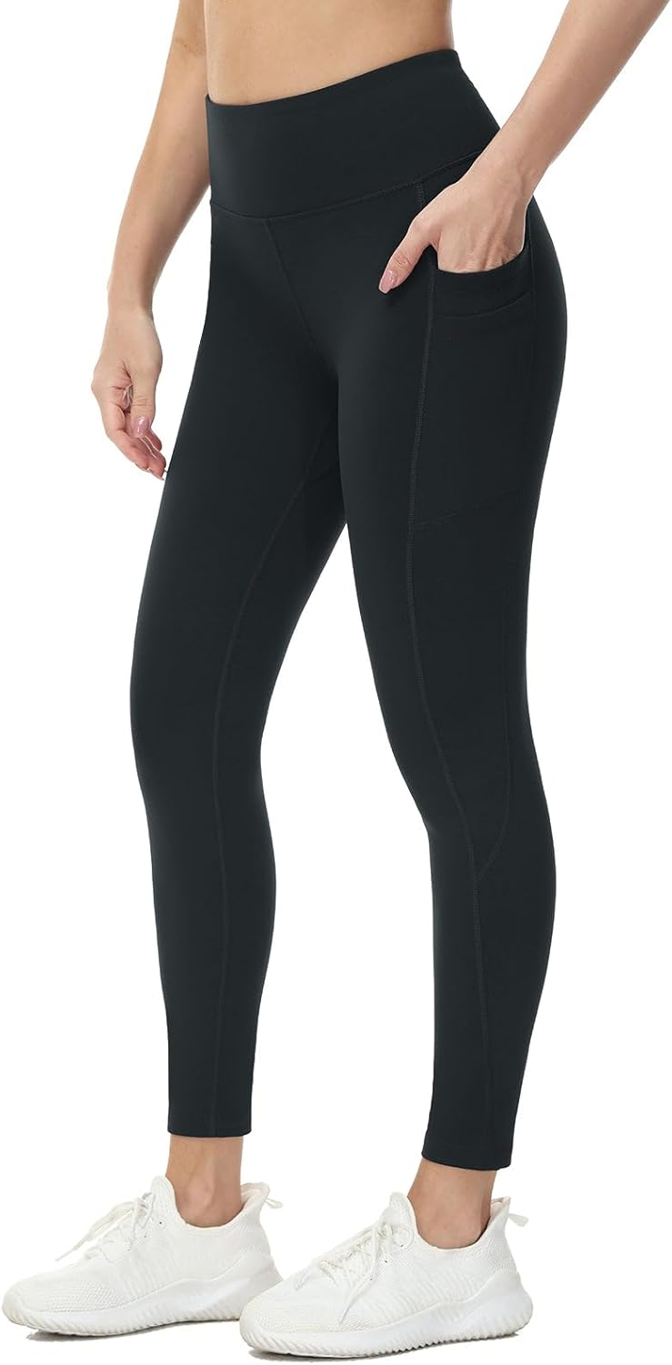 BALEAF Thermo Leggings Damen Winter Leggings high Waist Sportleggings mit Taschen Leggings yogahose