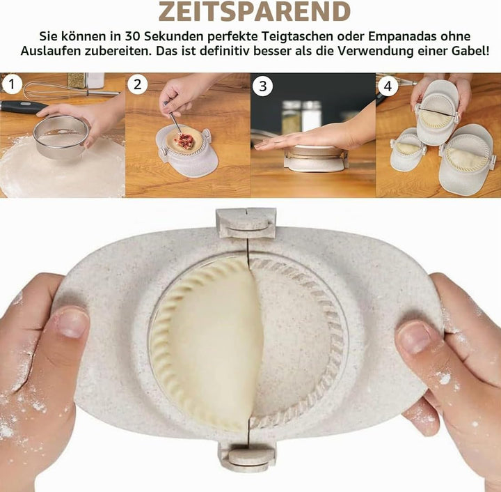 Ravioli Maker &amp; Dumpling Maker Set mit Dough Cutter [3 Grössen],Empanadas, Gyoza, Maultaschen, Teigt