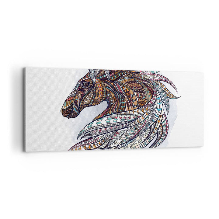 Panorama Bilder auf Leinwand 100x40cm Leinwandbild Pferd Eleganz Grafik Kopf Gross Wanddeko Bild Sch