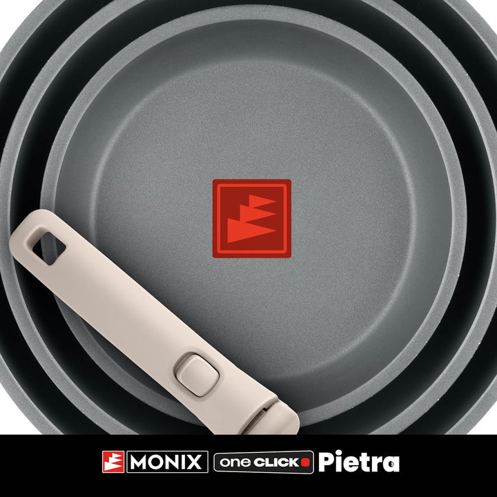 MONIX One Click Pietra | Kochgeschirrset, Geschmiedetes Aluminium