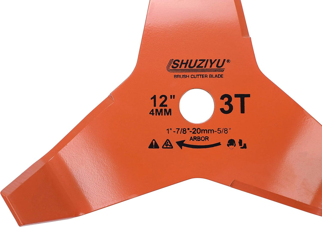LSHUZIYU 305x4mm-3T Biege, Dorn mit Adapter 22.23-20-16mm, Mulchmesser-Klinge, Freischneiderklinge,
