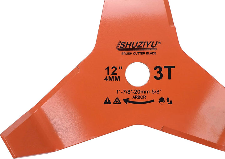 LSHUZIYU 305x4mm-3T Biege, Dorn mit Adapter 22.23-20-16mm, Mulchmesser-Klinge, Freischneiderklinge,