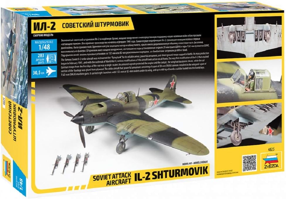 Zvezda 530004825 1:48 IL-2 Stormovik - Modellbausatz,Plastikbausatz, Bausatz zum Zusammenbauen, deta