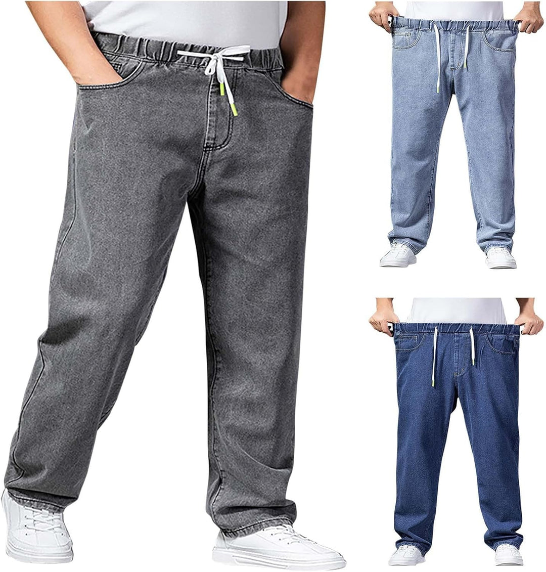 Generisch Jeanshose Herren Stretch Mit Gummizug, Jeanshosen Herren Grosse Grössen, Denimhose Elastis