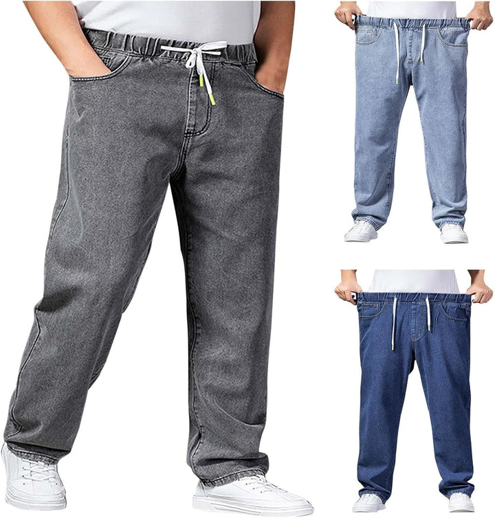 Generisch Jeanshose Herren Stretch Mit Gummizug, Jeanshosen Herren Grosse Grössen, Denimhose Elastis