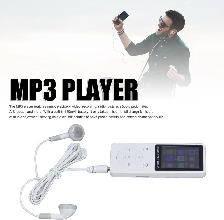 MP3-Player/MP4-Player 64GB Bluetooth 5.0 HiFi MP3 Musik-Player, 1,8-Zoll-LCD-Bildschirm mit Lautspre