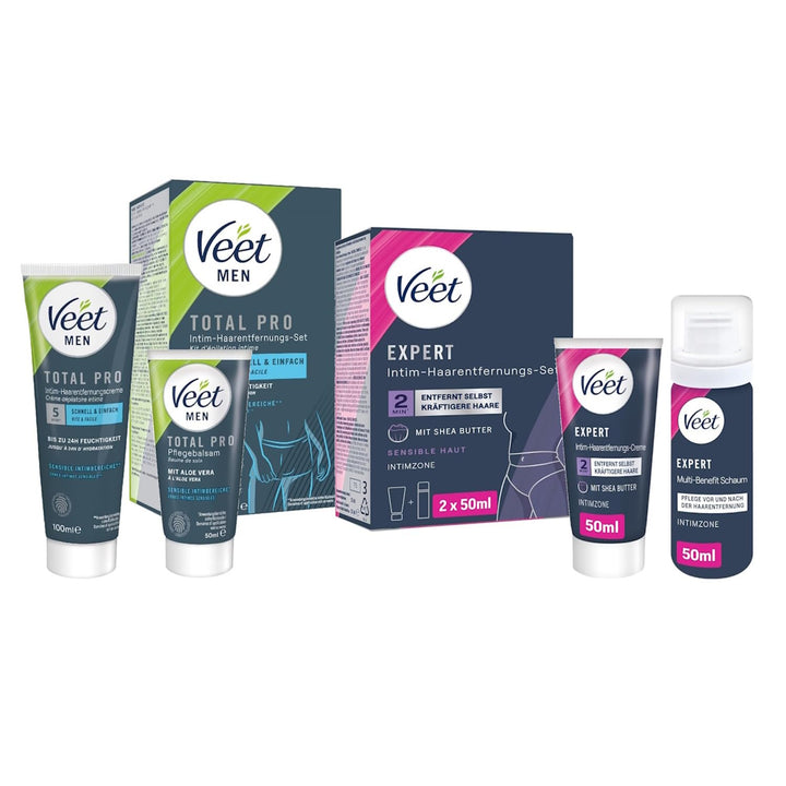 Veet Expert/Men Intim-Haarentferungs-Set für Sie und Ihn - Enthaarungscreme für den Intimbereich - i