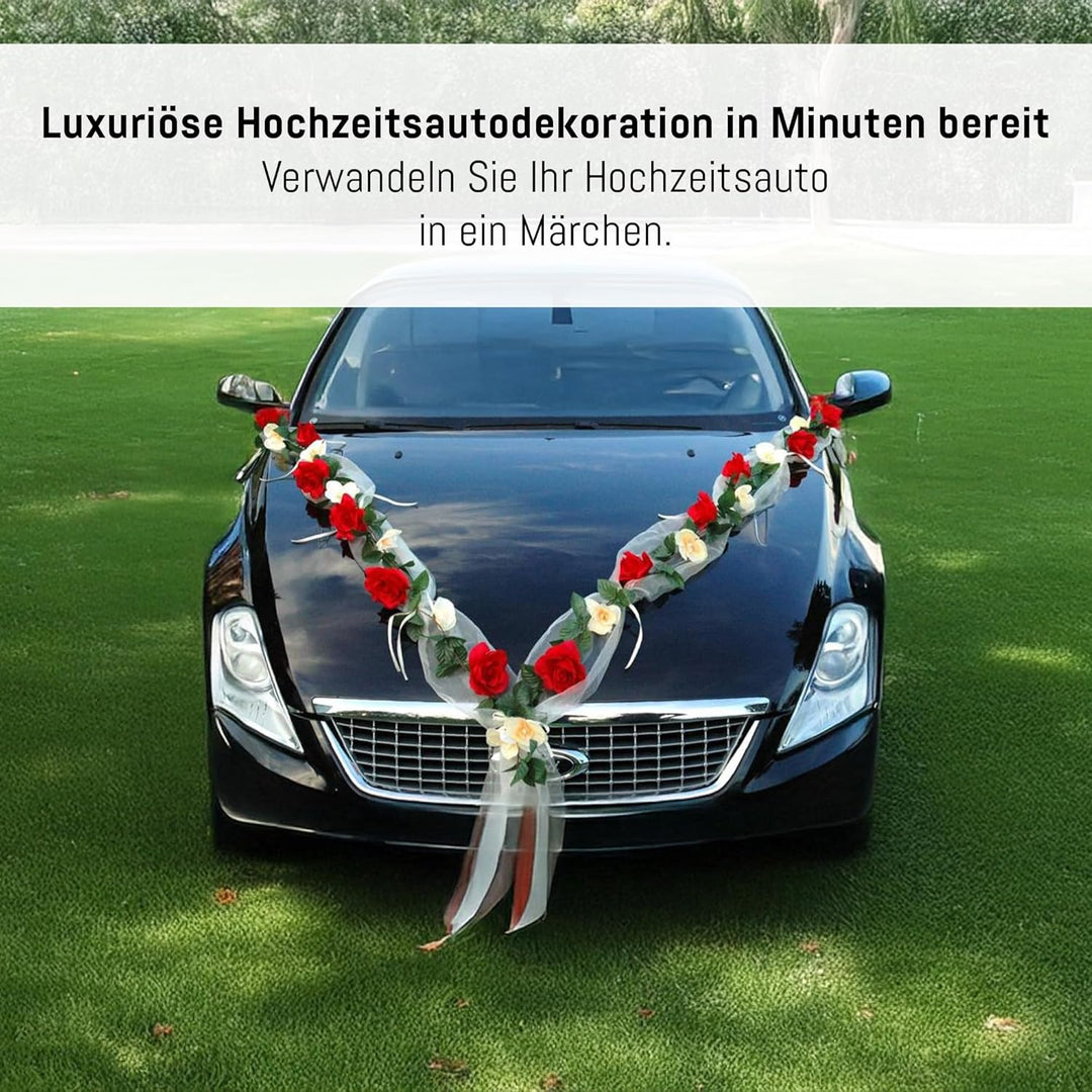 Rosen Girlande Braut Paar Rose Deko Dekoration Autoschmuck Hochzeit Car Auto Wedding ®Auto-schmuck D