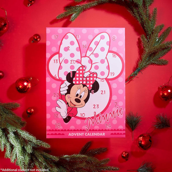 Disney Minnie Mouse Adventskalender 2024, Haarschmuck & Accessoires für Mädchen (Rosa), Rosa