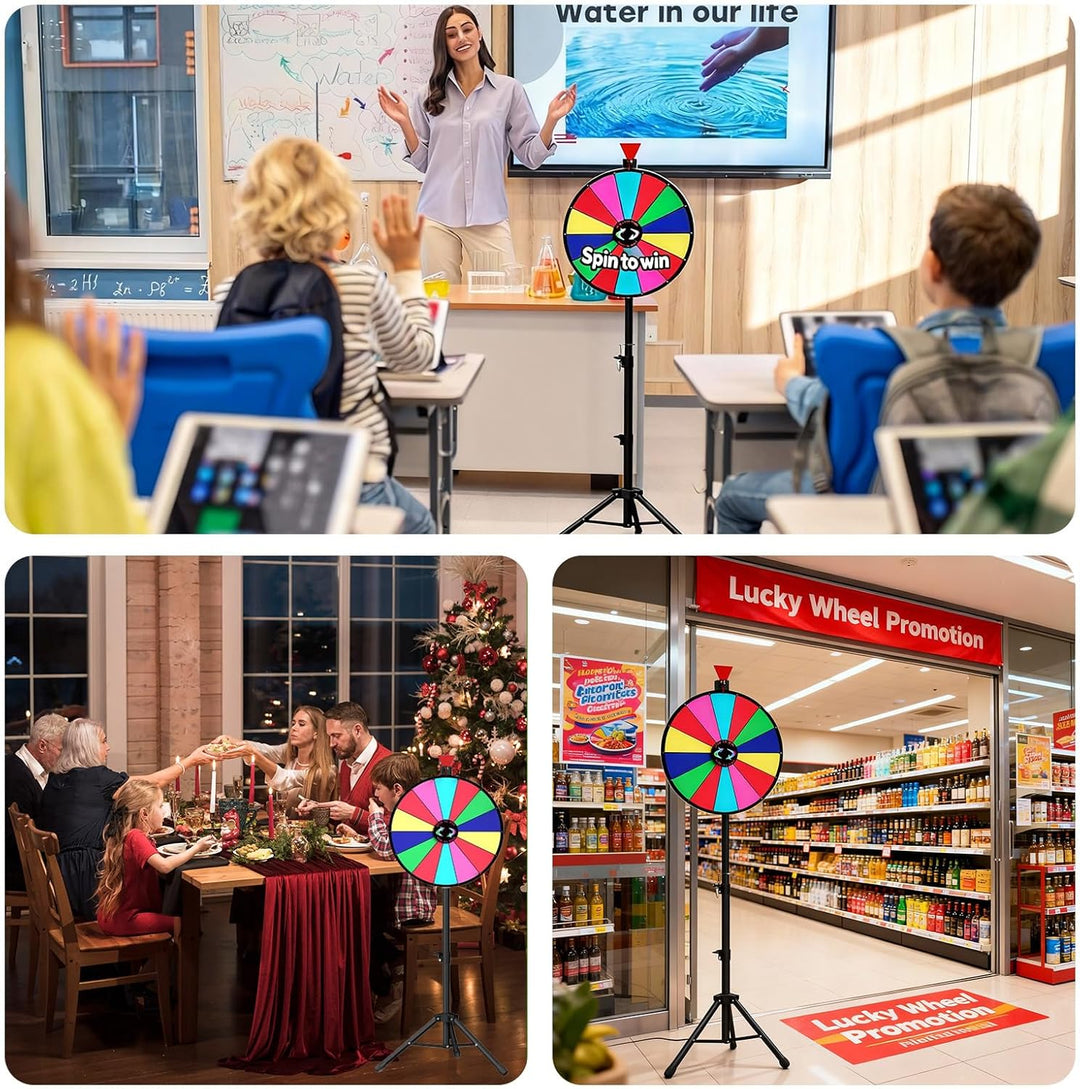 Glücksrad zum Drehen, Drehrad Höhenverstellbar Roulette-Spinner des Glücks, mit Trocken Abwischbarem