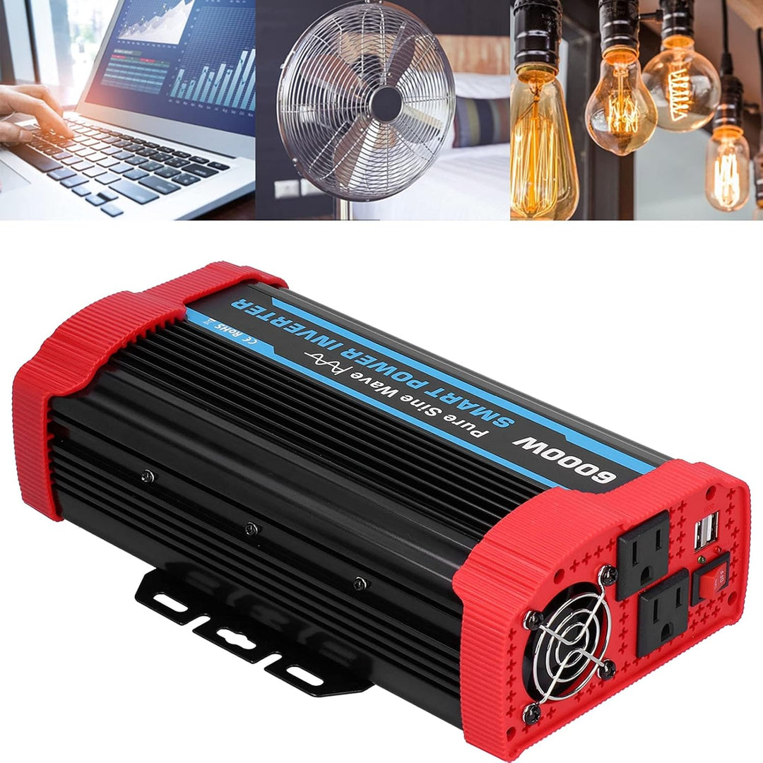 BHDK 6000 W Dauer-/12000 W Spitzenleistungs-Inverter, DC 12V zu 220V-240V AC-Wandler Eingebaute 4 Lü
